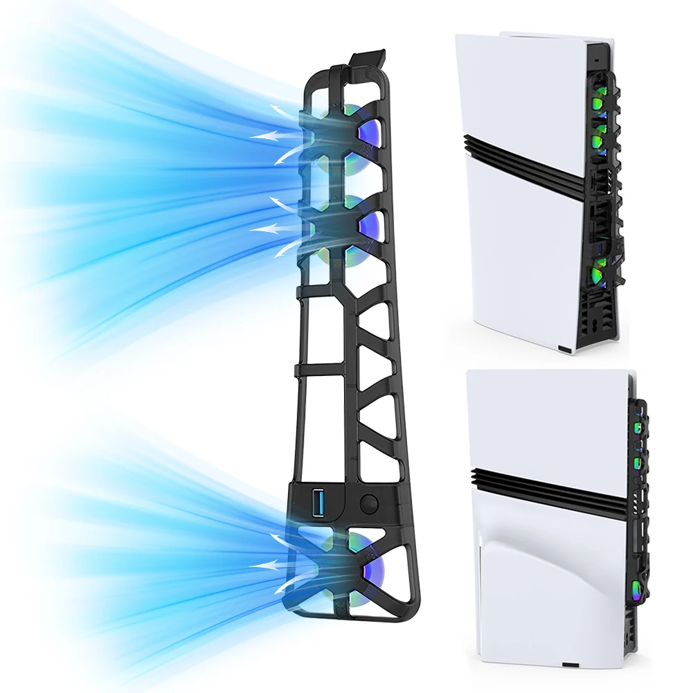 Temperature-Controlled Cooling Fan for PS 5 Pro Efficient Cooling System Host Fan for Playstation 5 Pro Host Accessories