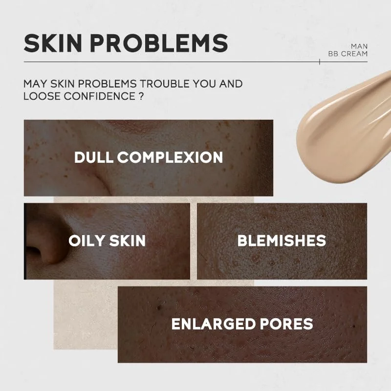 Men BB Cream Full Coverage Long Lasting Waterproof Concealer Natural Color Suitable Gifts Christmas