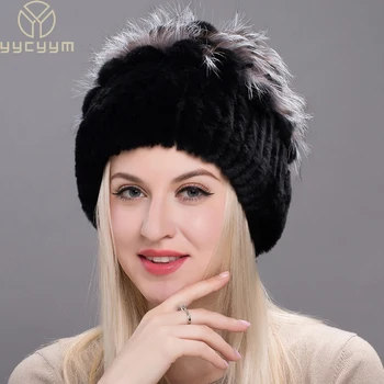 100% Real Rex Rabbit Fur Winter Beanie 1