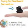 Car Dashboard Black Rubber Duck Ornament, Car Decoration Colour Ducks Accessories with Mini Hat Necklace and Sunglasses Rubber D 3