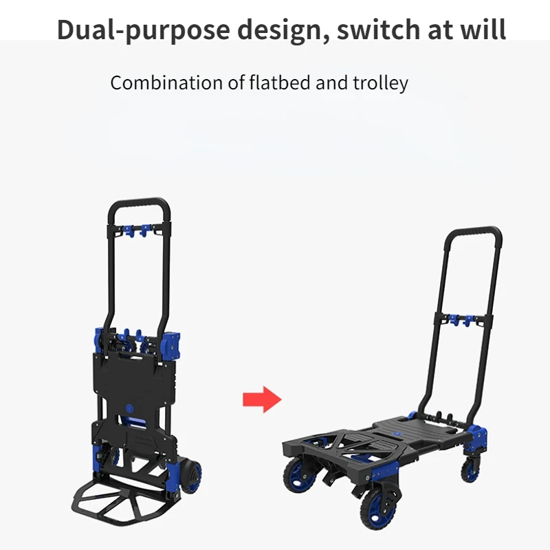 

Foldable Flatbed Cart Trolley Shopping Cart Handling and Pulling Goods Trolley Trailer Portable Trolley
