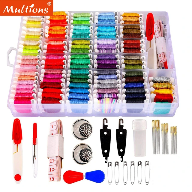 Embroidery Floss for Cross Stitch,embroidery Thread String Kit,80 Skeins, floss Bobbins With Organizer Storage Box,embroidery Floss Start Kit 