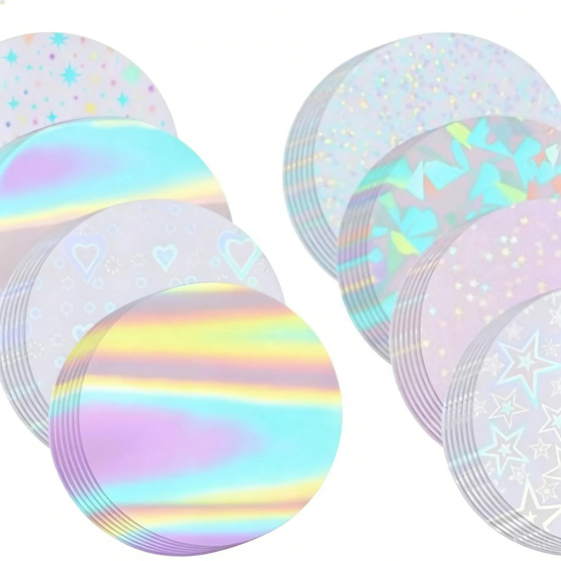 58mm 쉐이킹 레이저 필름 배지 제작 세트, 무절단 광택 필름 양철 배지 기계 (유리 깨진 별 & 하트 디자인 포함)