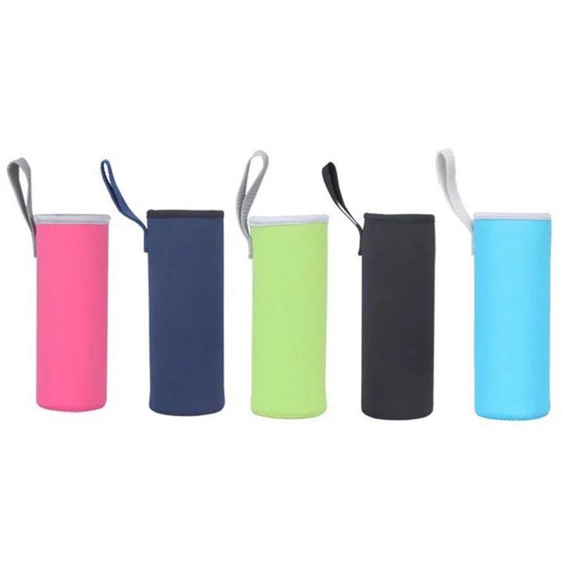 소프트 네오프렌 백 1 개, 280/360/420/ 550ml 스포츠 캠핑 하이킹 흐르는 물 진공 컵 병 가방 물 깔개 병 커버