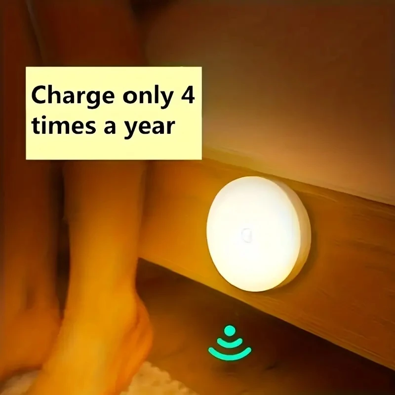 1pc Motion Sensor Night Light - Wireless LED Detector Lamp for Bedroom, Staircase, Closet, and Room Decor