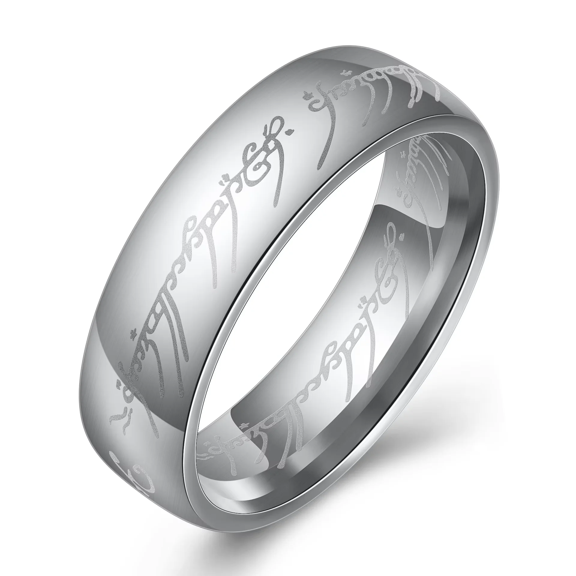 The Lord of the Rings Stainless Steel Punk Men 6MM Finger Ring Fashion Couple Jewelry Gift 5