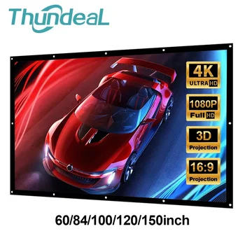 Schermo di proiezione pieghevole semplice 60 72 84 100 120 Tenda da 150 pollici 100 pollici 16:9 Tenda per schermo per proiettore Full HD 2K 4K per esterni