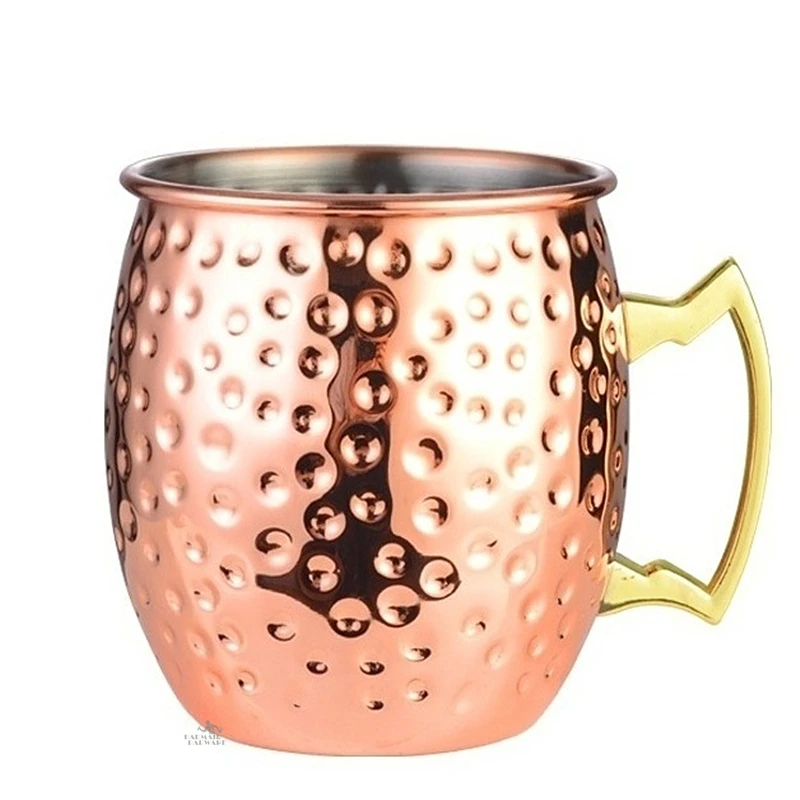 

1pcs 550ml Moscow Mule Copper Mugs Metal Mug Cup Stainless Steel Beer Wine Coffee Cup Glass Drinkwares