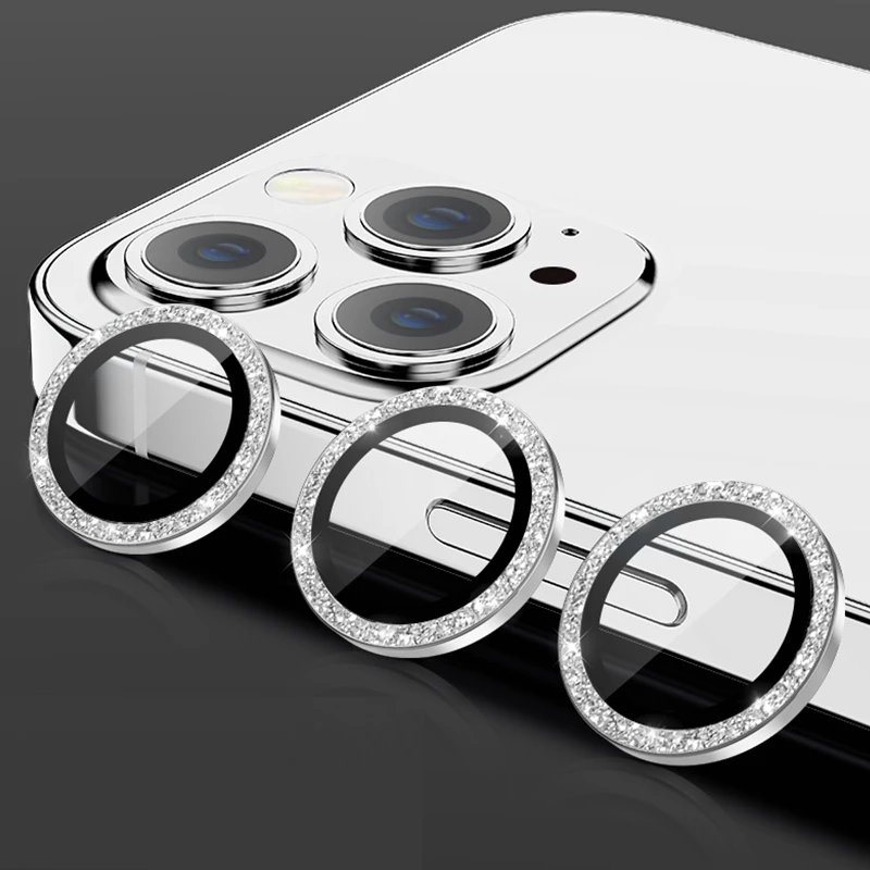 Bling Glitter Metal Camera Lens Protector - 2-3 Piece Set
