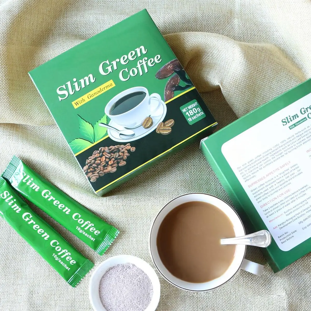 Weight Loss Pills Natural Green Coffee Bean Extract Powder 18 Pcs/Box