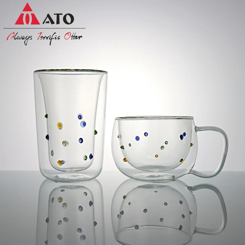 JINYOUJIA-Double Color Glass Coffee Mug, Borosilicate Glass Handle Cup for  Office Espresso Cappuccino Tea Water Mugs, Juice Cups - AliExpress