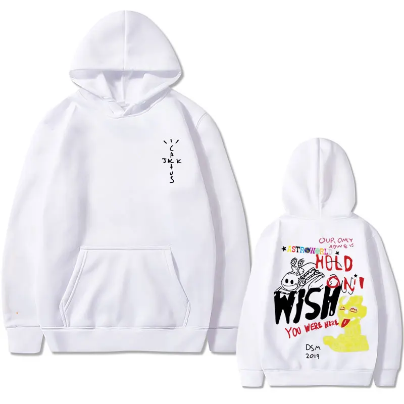 New Cactus Jack Hoodie Wish You Were Here Tour Graphic Hoodies Men Women Fashion Hip Hop Oversized Sweatshirt Vintage Streetwear