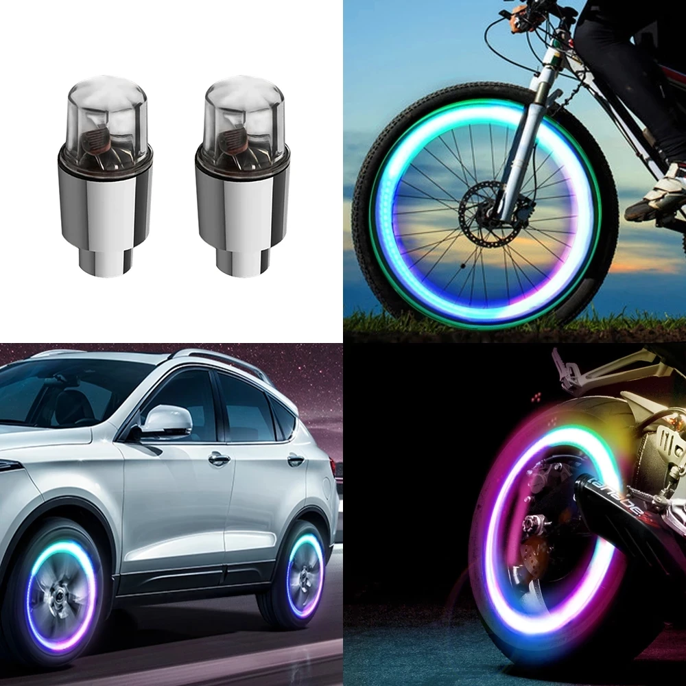 Motorcycle Hot Wheel Spoke Light LED Bicycle Neon Valve Light Car Tire