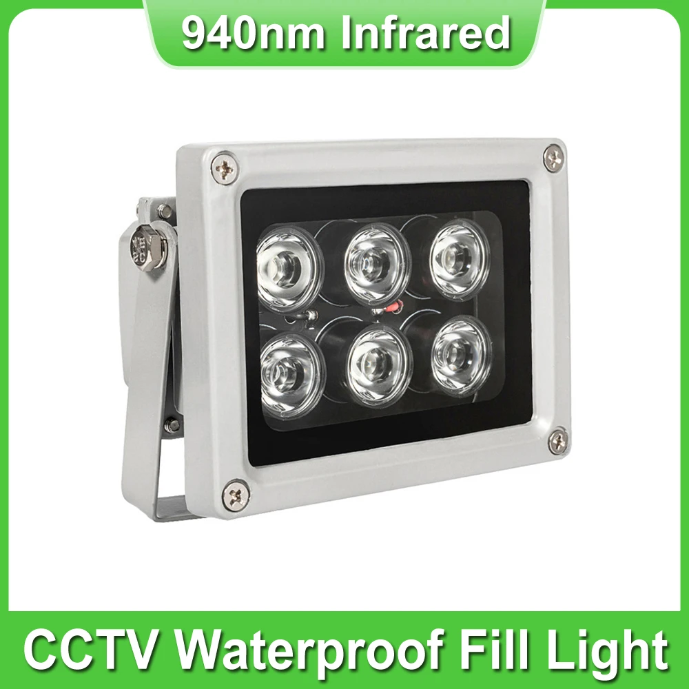 

18W 80M IR illuminator Light 850nm 6 Array LEDs Infrared Waterproof Night Vision 940nm Fill Light For CCTV Surveillance Camera