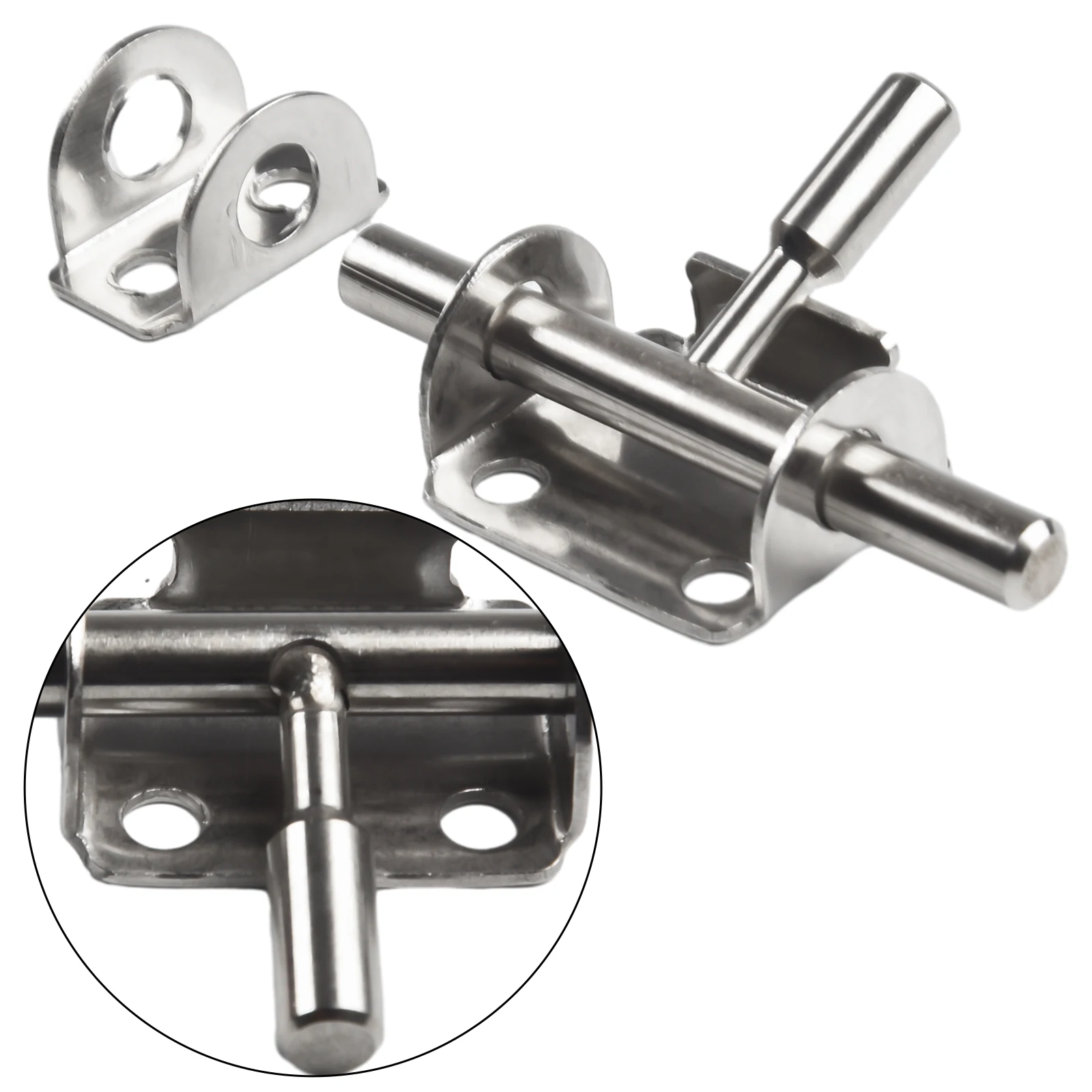 

Stainless Steel Door Latch Lock Hasp Home Rust proof Safety Silver Sliding Wooden Bolt Furniture Repair Durable