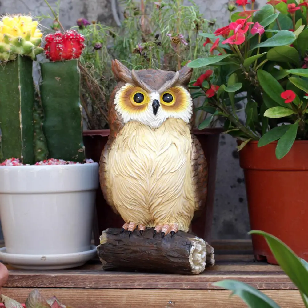 

Garden Ornament Realistic Owl Statue Home Decor Adorable Desktop Figurine Art Craft Sculpture Ornament Lovely Appearance for Owl