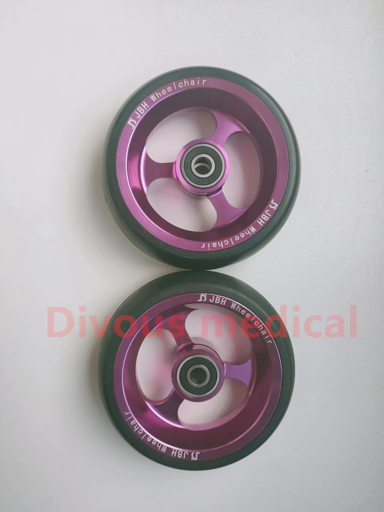 (2X )  4 inch Front Wheels Wheelchair Disabled Manual Sport Wheelchair 2