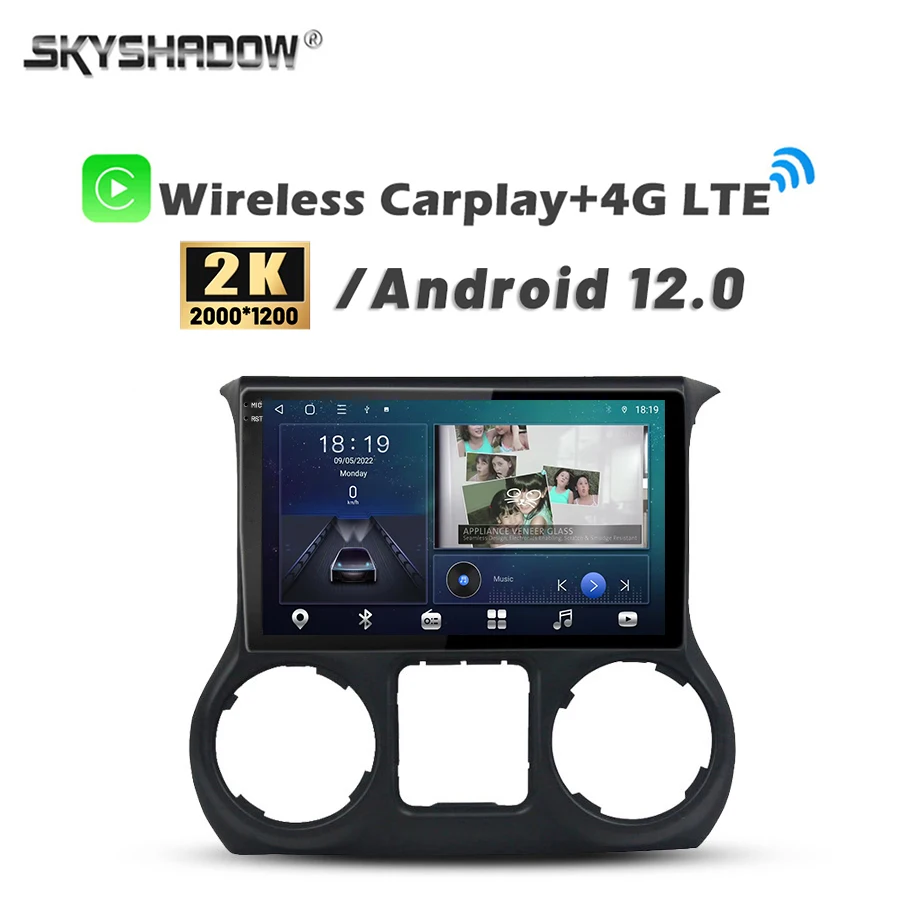 

2000*1200 Carplay Auto Android 13.0 8G+128GB CanBus Car DVD Player GPS WIFI Bluetooth RDS Radio For Jeep Wrangler 3 JK 2010-2017