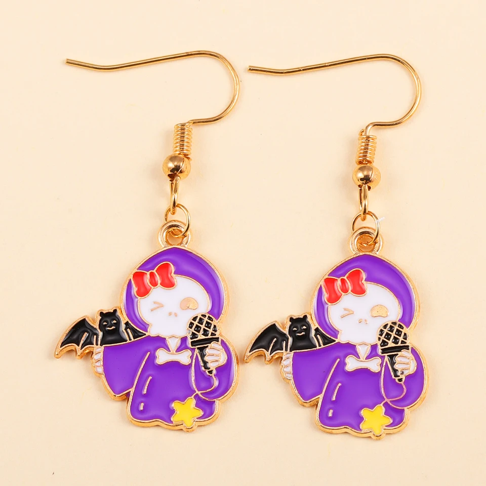Halloween Skull Earrings For Women Gothic Skeleton Tassel Dangle...