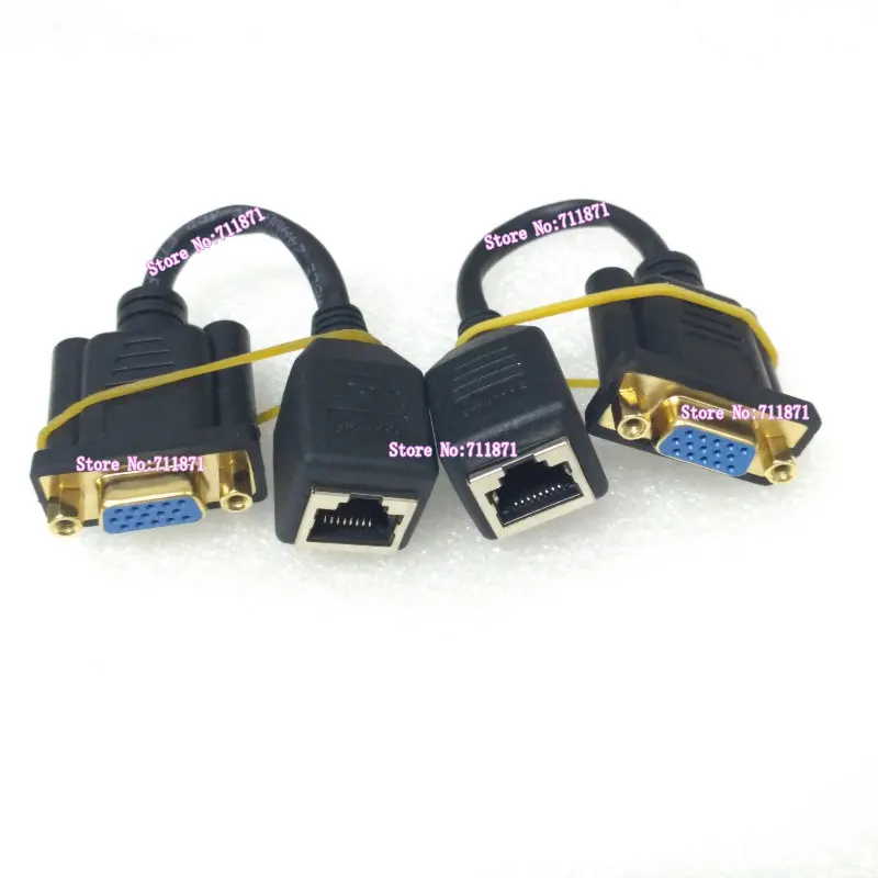 

Rj45 network cable extend D-Sub VGA Line Cable with 8Pin Rj45 network cable 15P Female VGA D-sub extension cable Line wire