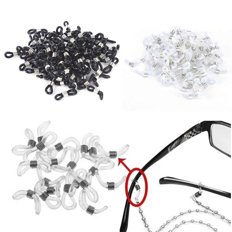 100개 안경 안경 체인 스트랩 홀더 고무 루프 끝 DIY 패션
