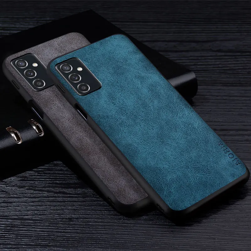Premium PU Leather Scratch-Resistant Solid Color Phone Case