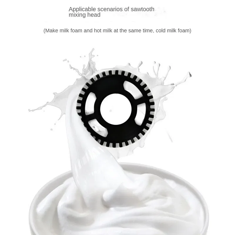 Electric Milk Frother 700ML 304 Stainless Steel Double Mixing Head Hot & Cold Temperature Adjustment Hot Milk Home Milk Frother 5