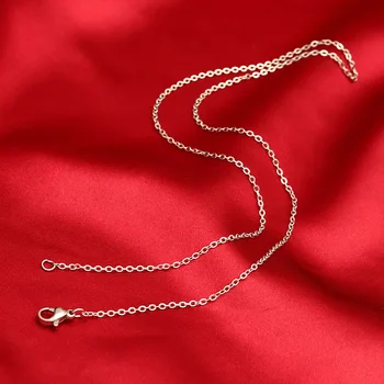 Atacado 5 pçs/lote 925 prata esterlina corrente colar, moda masculina/feminina diy jóias rolo corrente 1mm colar 16 18 20 22 24" 1