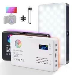 2500K-9000K Bi-Color LED RGB Camera Light Full Color Output Video Light Kit Dimmable Panel Light CRI 95+ Rechargeable 3100mAh