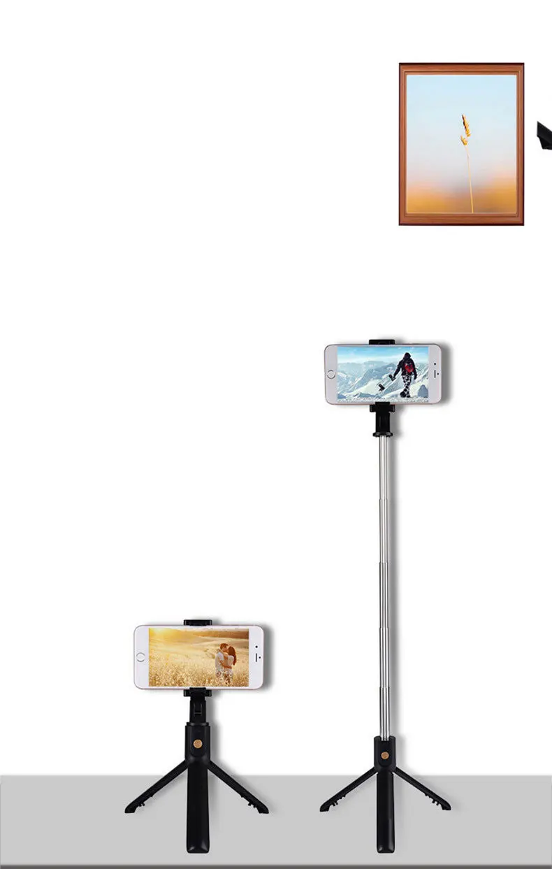 Wireless Bluetooth Selfie Stick Foldable Tripod Extendable Portable Mini Tripods With Shutter Remote For Mobile Phone_voghion.com