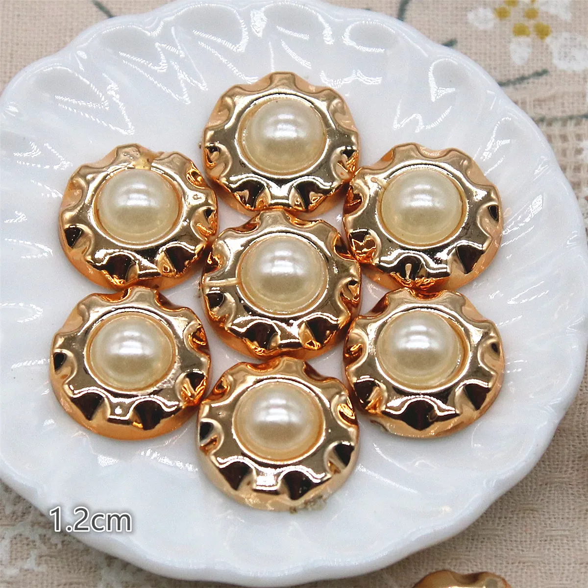 50pcs Pearl Round Flat Back Decoration Button Home Garden Crafts Clothing Accessories jewelry making supplies craft supplies