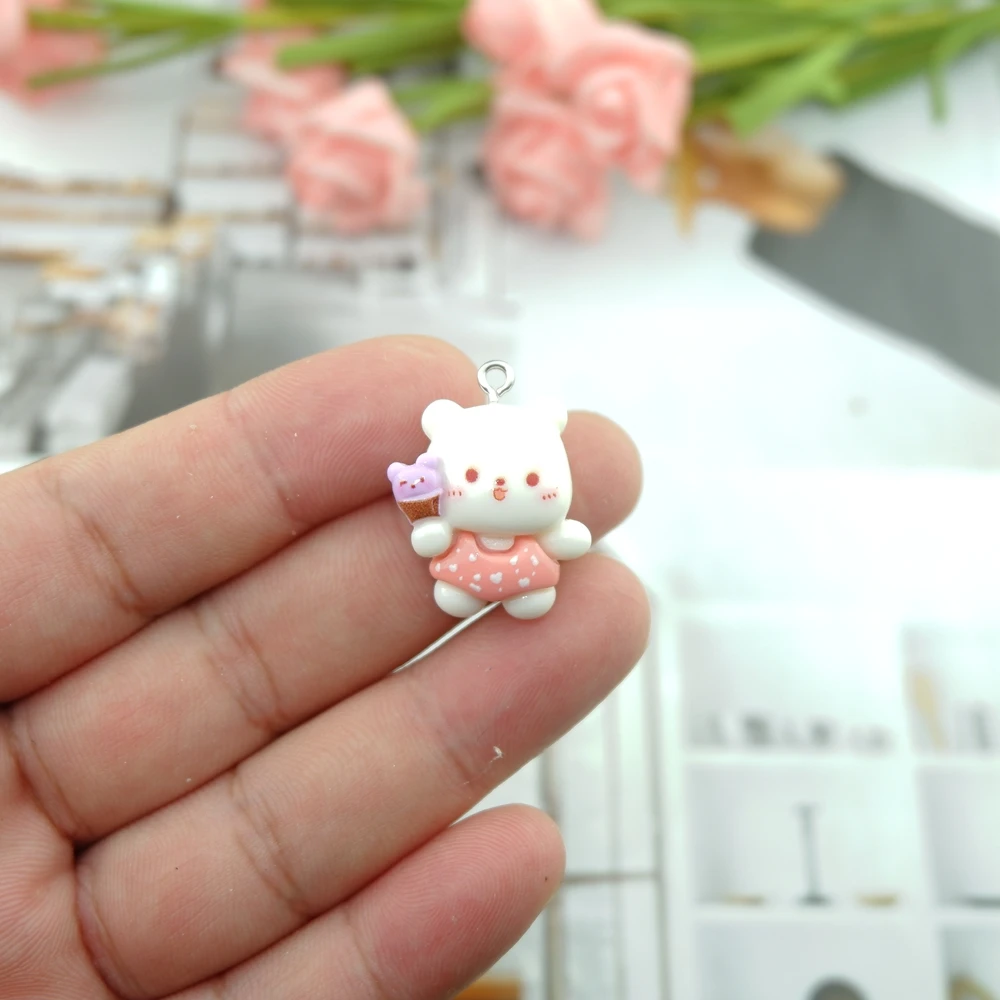 수지 토끼 참 장식품, 쥬얼리 제작용 DIY 귀걸이 팔찌 펜던트 액세서리 부자재 대량 도매