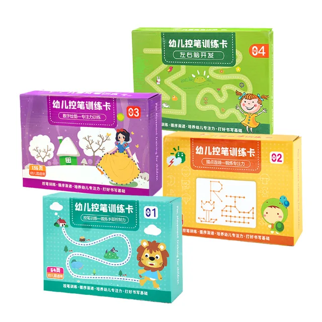 Montessori Math Learning Children Toys Drawing Tablet Pen Control Hand Training Shape Math Match Games Set Educational Toy Books 3
