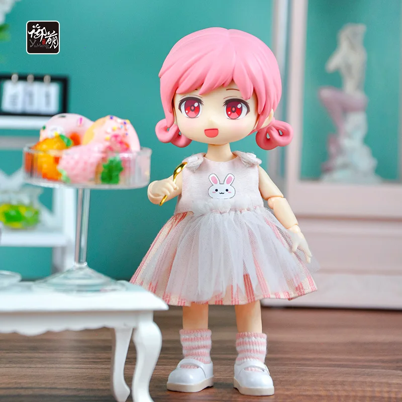 YMY Doll OB11 Movable Joint Doll GSC Face 1/12BJD Figures Anime Model Surprise Dolls  Including Doll Head, Body, Clothes, Shoes 5
