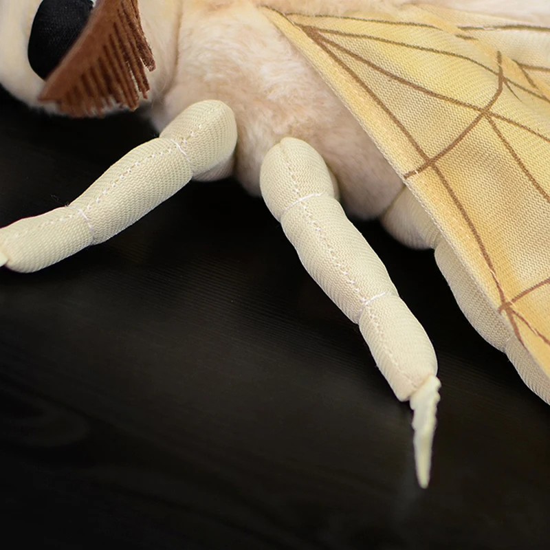 Lifelike Silkworm Moth Plush Toys Soft Insect Rosy Maple Moth Bee Pink Orchid Mantis Beetle Stuffed Animals Toy Gifts