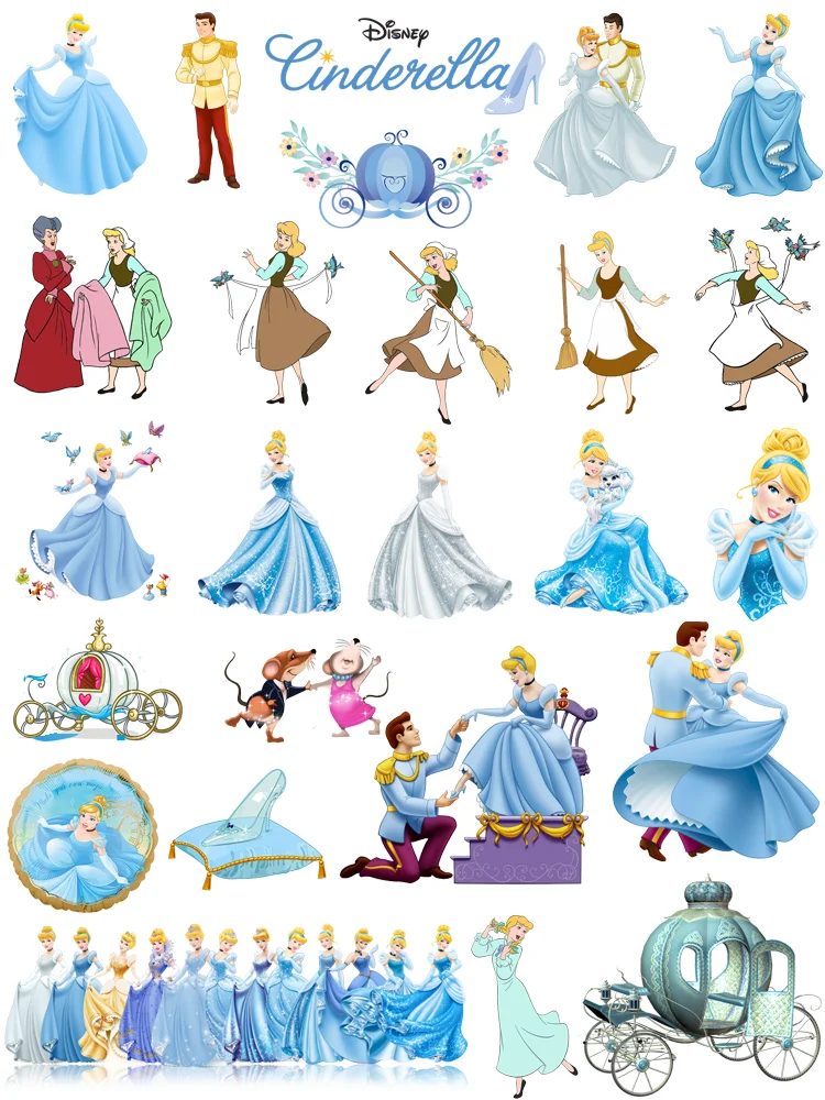 Disney movie Cinderella patch thermo-stickers for children clothes decor iron on transfer heat transfer stickers