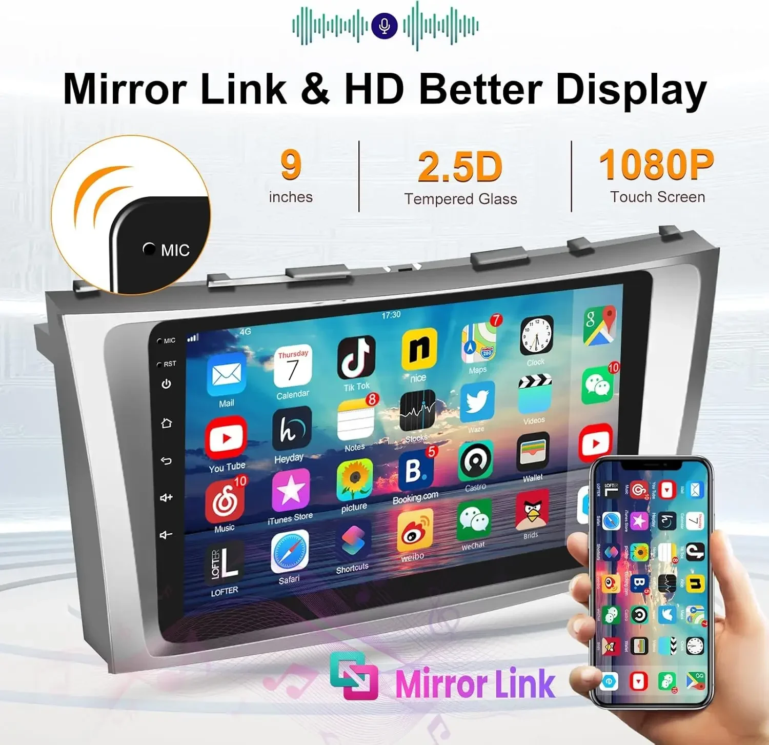 Android 13 Car Music Player with Bluetooth Navigation for Cars