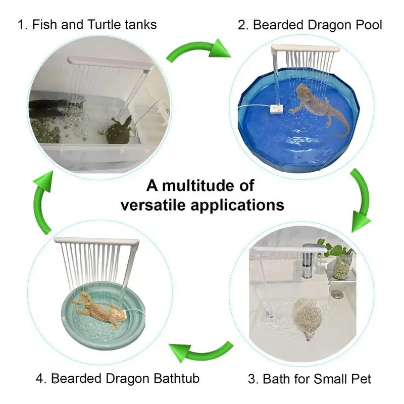 Bearded Dragon Bath Supplies Shower Head Water Pump Bath Supplies Pet Electric 360 Rotation Showerhead For Small