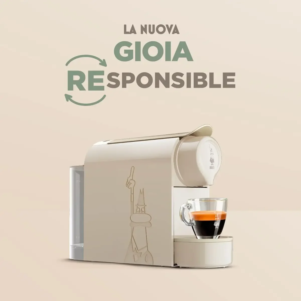 Gioia Super Compact Espresso Coffee Maker for Aluminum Capsules, 500ml Reservoir, 50% Recycled Plastic, Grey 2
