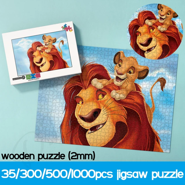 Puzzle de Film animé Disney, le roi Lion, 500 pièces en bois, jouets d'art  faits