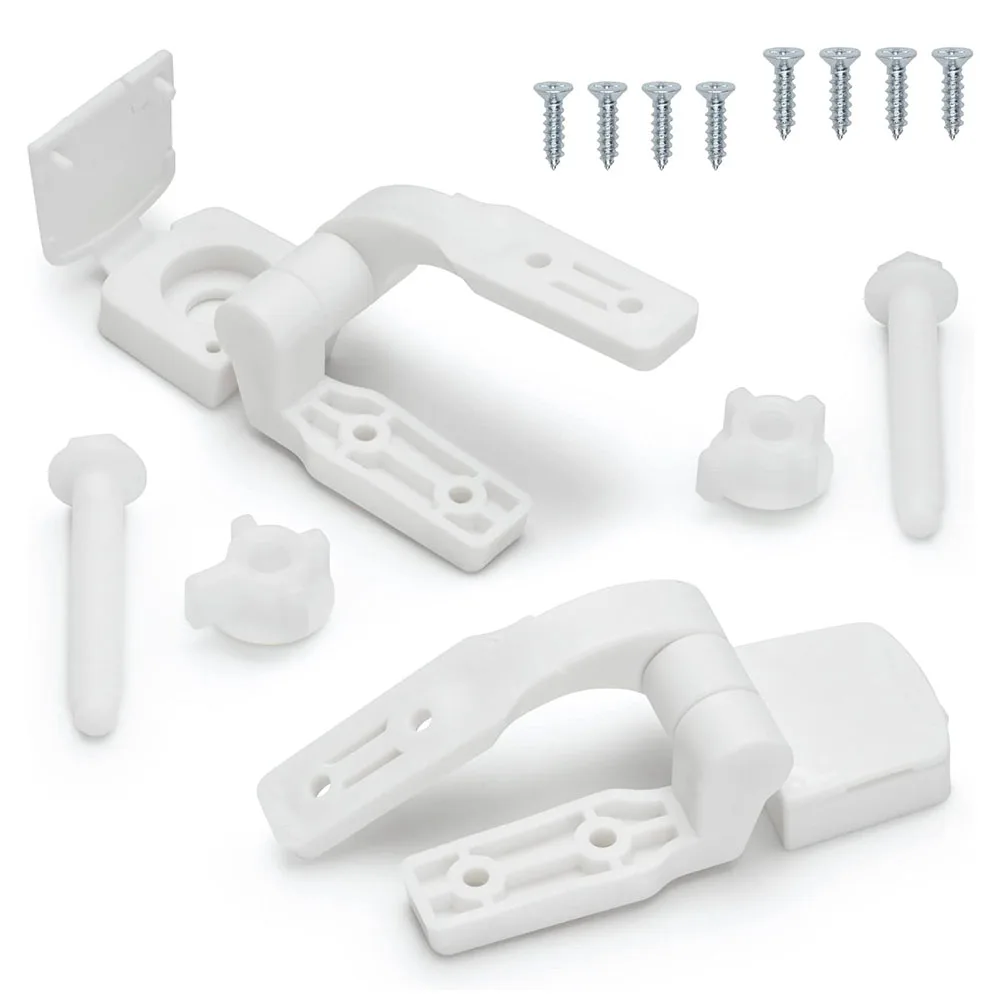 Universal Plastic Toilet Seat Hinges Replacement With Bolts Screw And Nuts For Toilet Seats Lids White Bathroom Accessories