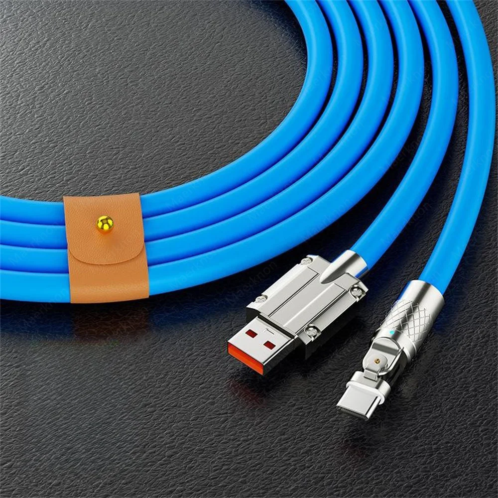 120W 7A USB Type C Cable 180 Degree Rotation Elbow Fast Charging Cable For iPhon