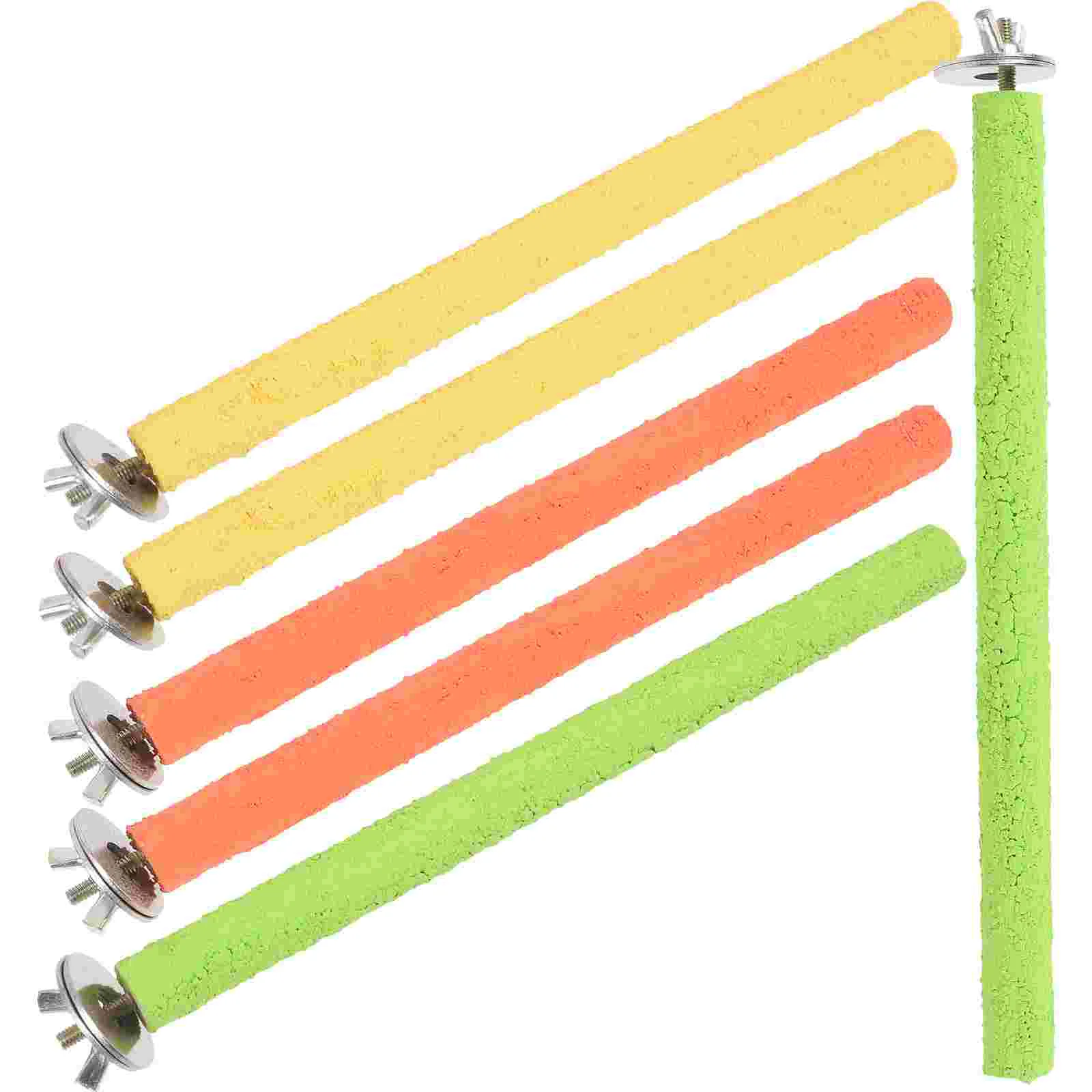 

6 Pcs Frosted Stand Parakeet Cage Perch Accessories Toy Parrot Toys Bird for Train Cages Wood Training Supplies