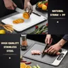 1pcs Stainless Steel Cutting Board Double Sided Chopping Board for Kitchen Scratch Resistant Anti-Slip Silicone Edges 3