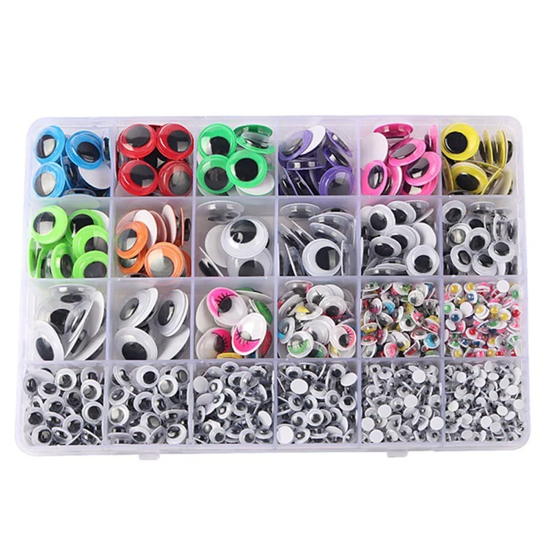 Colored Shaking Eyes Self-Adhesive Googly Eyes 4mm-25mm DIY Toy Making Small Eye Stickers Black White Movable