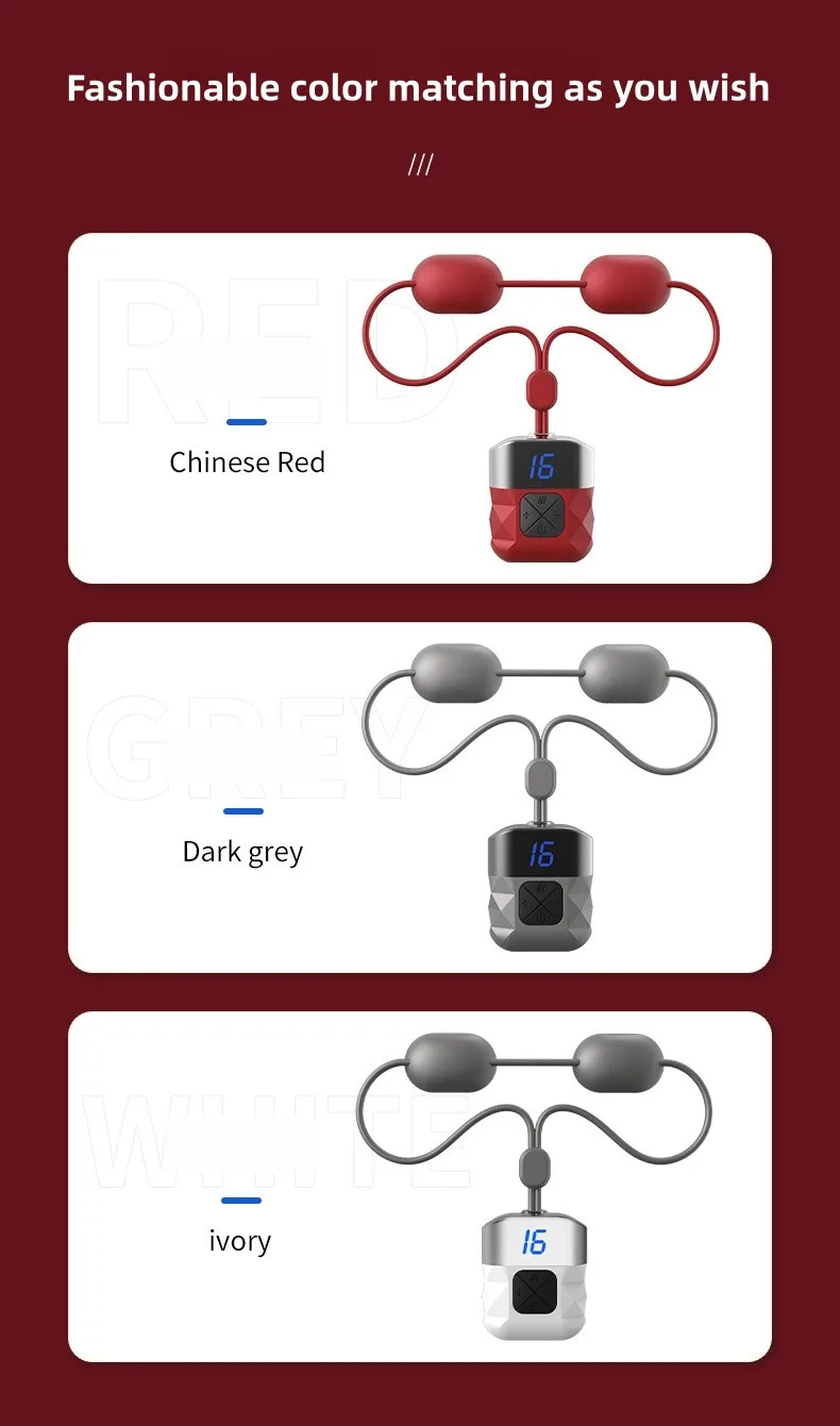 Neck Massager Mini Hanging Portable Muscle Stimulator Hot Compress Pulse Neck Massager Rechargeable Cervical Spine Massager