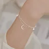 Sparking 925 Sterling Silver Star Moon Bracelets For Women Girls Vintage Korean Crystal Bracelets Party Charm Jewelry Gifts 3
