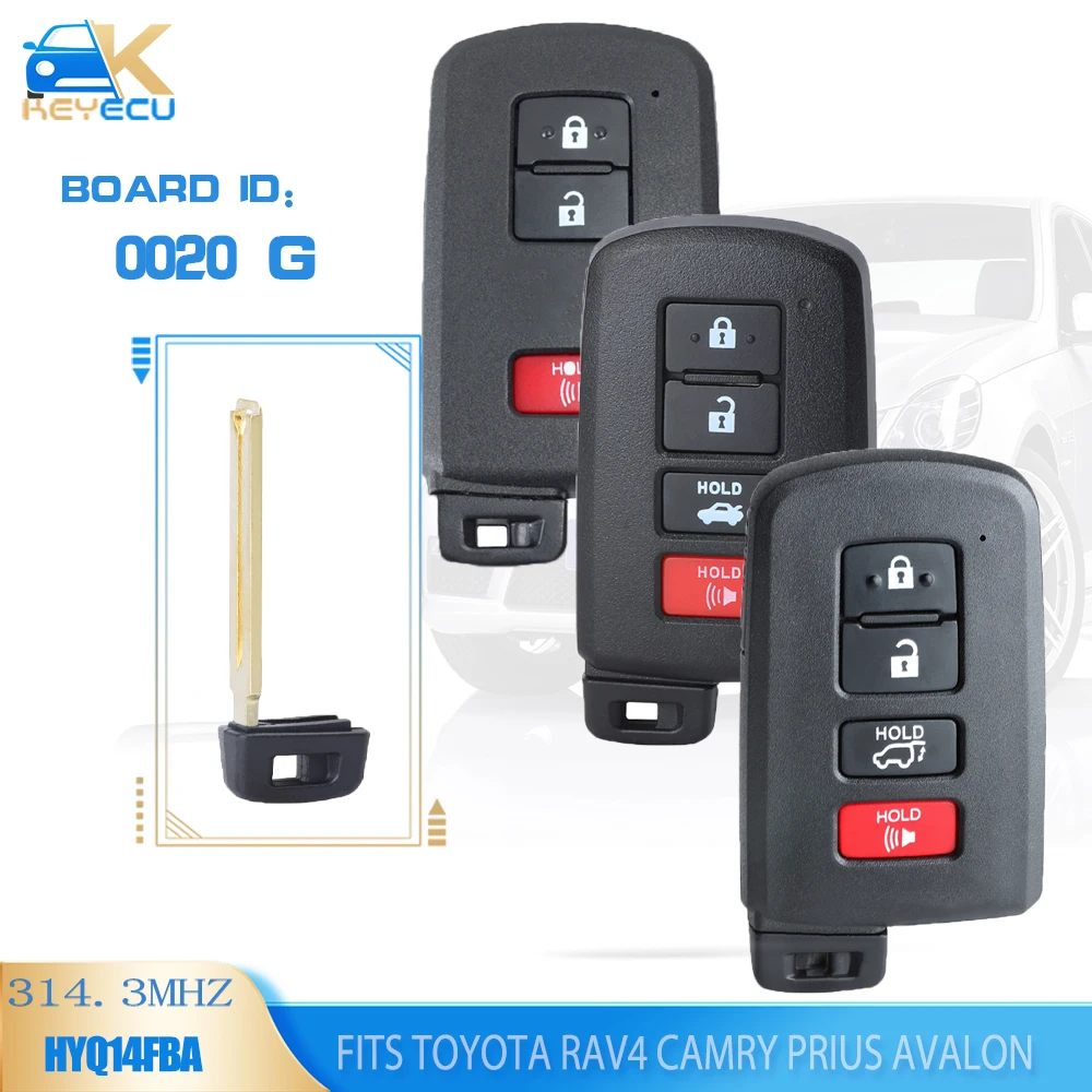 

KEYECU 0020, 281451-0020 G Smart Remote Key Fob 314.3MHz for Toyota Avalon Camry Corolla RAV4 Prius 2015 2016 2017 2018 2019