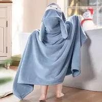 Thickened Bath Towels Cute Children Newborn Baby Super Soft Absorbent Pure Cotton Hooded Cloak Bath Towel Can Be Worn Blanket 1
