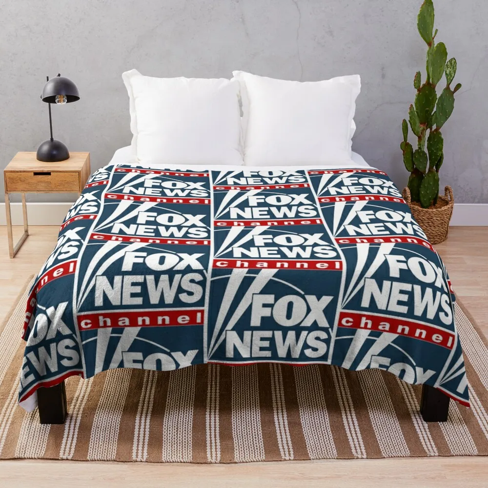 

F O XNEWS Logo Throw Blanket Weighted Tourist Bed linens Cute Plaid Blankets